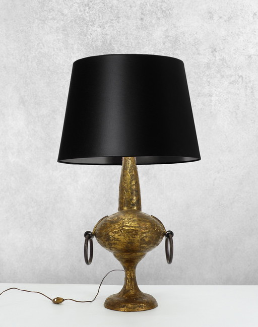 Verguld Bronzen Brutalistische Lamp Max Bre 1970