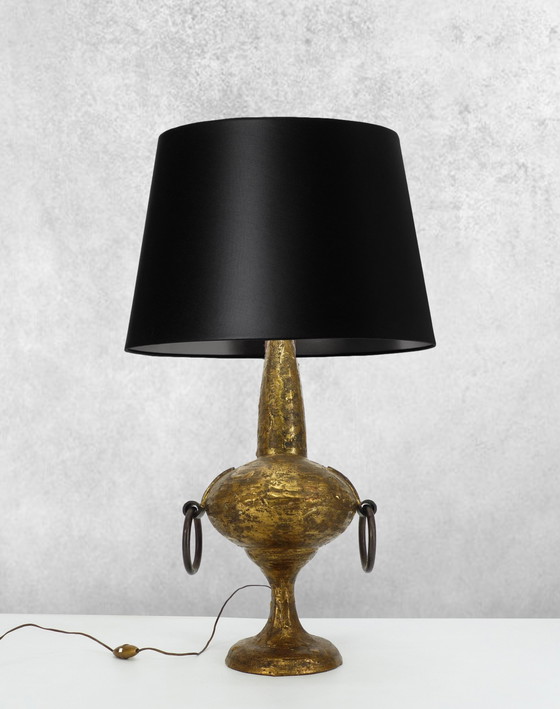 Image 1 of Verguld Bronzen Brutalistische Lamp Max Bre 1970