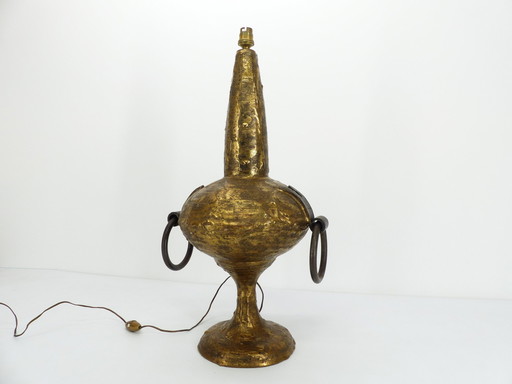 Verguld Bronzen Brutalistische Lamp Max Bre 1970