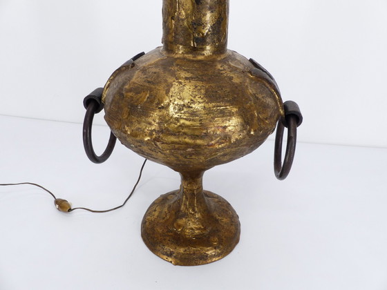 Image 1 of Verguld Bronzen Brutalistische Lamp Max Bre 1970