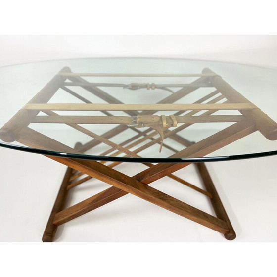 Image 1 of Vintage salontafel van hout en glas van Andreas Hansen voor Haslev Furniture, Denemarken 1990