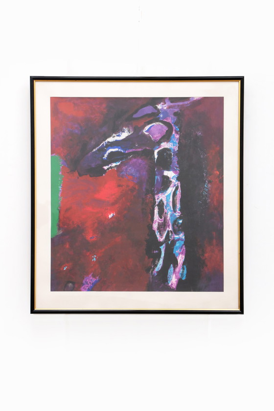 Image 1 of Nico Molenkamp schilderij Giraffe oplage 2/20 (1920-1998) Nederland.