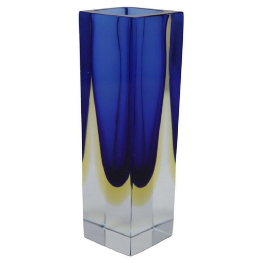 Kleine blauwe vaas van Murano glas, 1970S