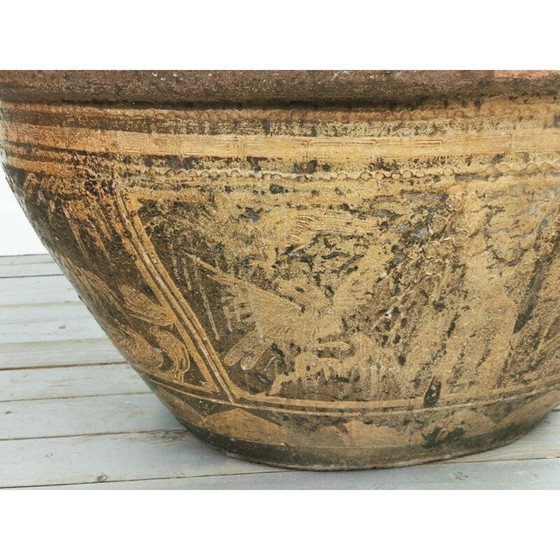 Image 1 of Vintage ovale vissenkom in decoratieve steen, China