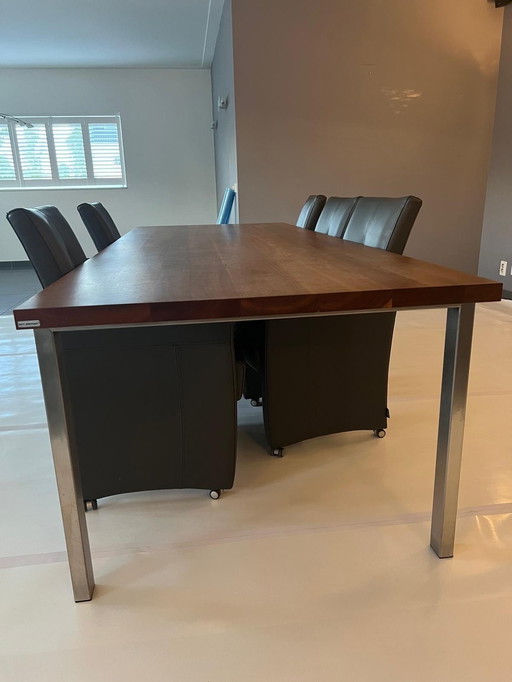 Eettafel Bert  Plantagie +5x Antraciet Grijs Stoelen