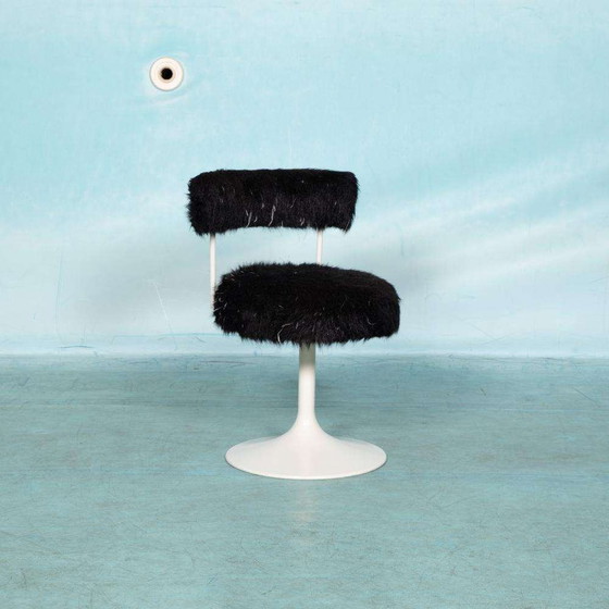 Image 1 of Space age design stoel sixties, fluffy stool trumpet foot