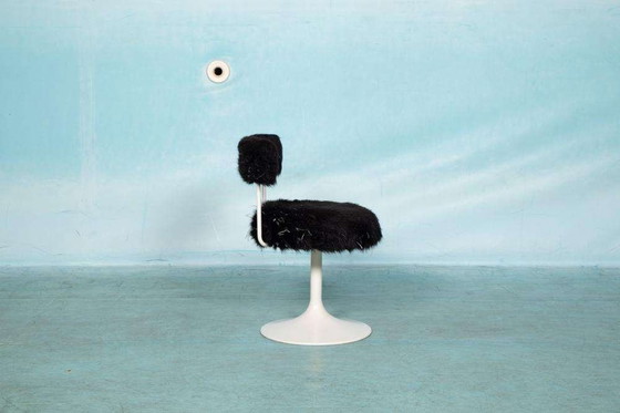 Image 1 of Space age design stoel sixties, fluffy stool trumpet foot