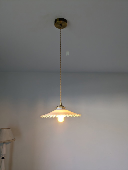 Vintage Opaline Kanten Hanglamp