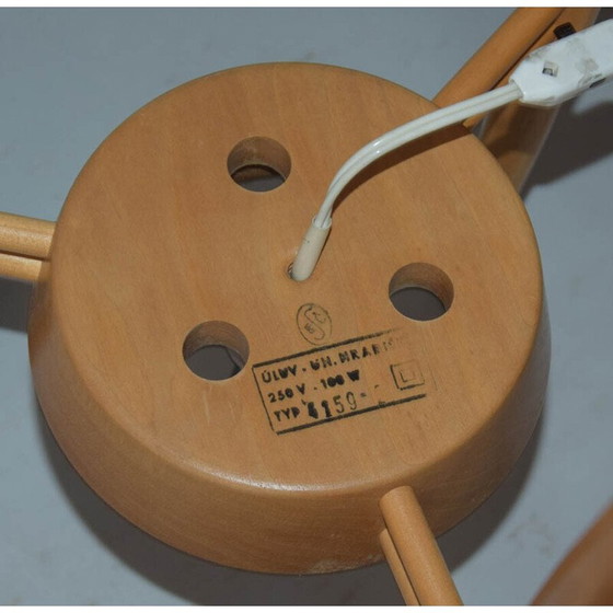Image 1 of Vintage vloerlamp nr. 4159 in hout en glas van Úluv, Tsjecho-Slowakije 1960