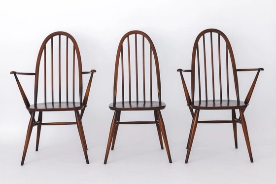 Image 1 of Set van 6 Ercol 365 Quaker Windsor Stoelen 1960S