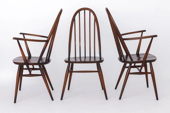 Image 1 of Set van 6 Ercol 365 Quaker Windsor Stoelen 1960S