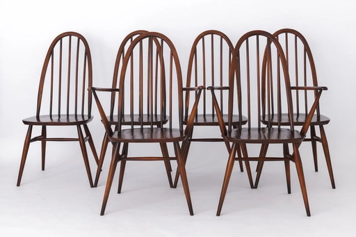 Set van 6 Ercol 365 Quaker Windsor Stoelen 1960S