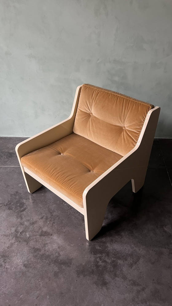 Image 1 of Mid Century Modern Gelakt Houten Fauteuil