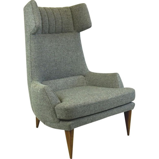 Grijze vintage fauteuil van Oswald Haerdtl, Oostenrijk