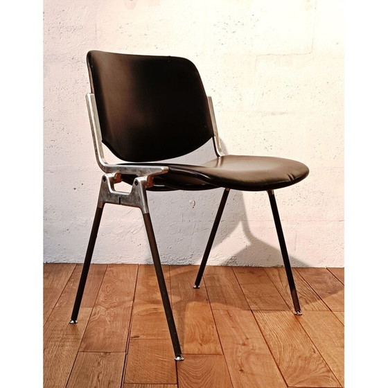 Image 1 of Vintage Jsc Castelli stoel in verchroomd aluminium en leer van Giancarlo Piretti, 1960