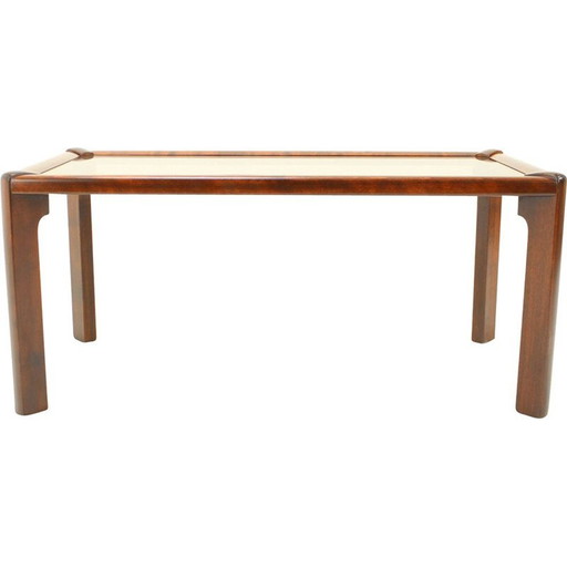 Vintage houten en glazen salontafel van Drevotva, Tsjechoslowakije 1970