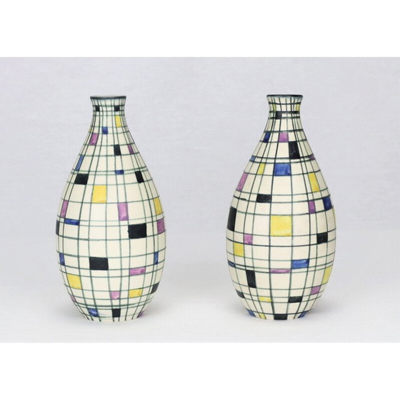 Image 1 of Paar vintage vazen van Maria Kohler voor Villeroy et Boch, Frankrijk 1950