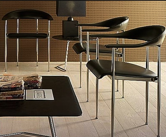 Image 1 of 4x Fasem Italy P40' Dining Chair By Vegni & Gualtierotti