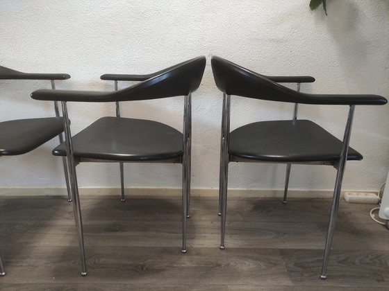 Image 1 of 4x Fasem Italy P40' Dining Chair By Vegni & Gualtierotti