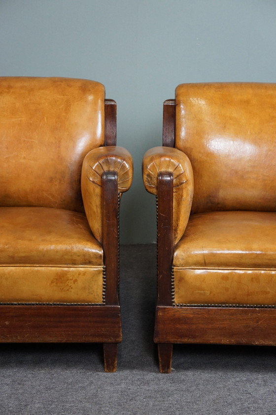 Image 1 of Set van 2 Art Deco/ Amsterdamse School fauteuils