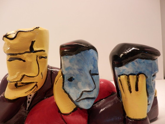 Image 1 of Herman Brood   Sculptuur   Horen Zien en Zwijgen--Met Certificaat!!