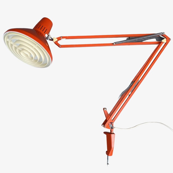 Image 1 of Mid Century LEDU Zweden Bureaulamp Oranje