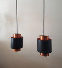 2X TUNIKA HANGLAMPEN VAN JO HAMMERBORG VOOR FOG & MORUP, 1960
