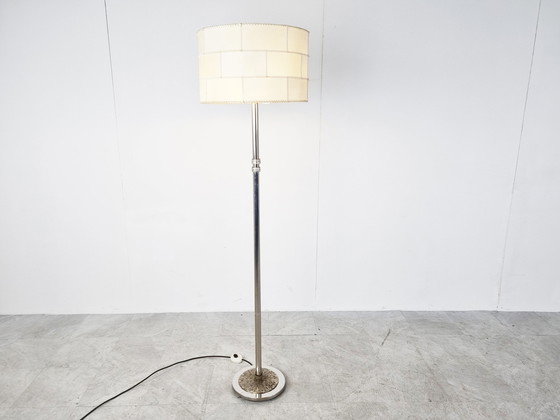 Image 1 of Chromen brutalistische vloerlamp, jaren 70