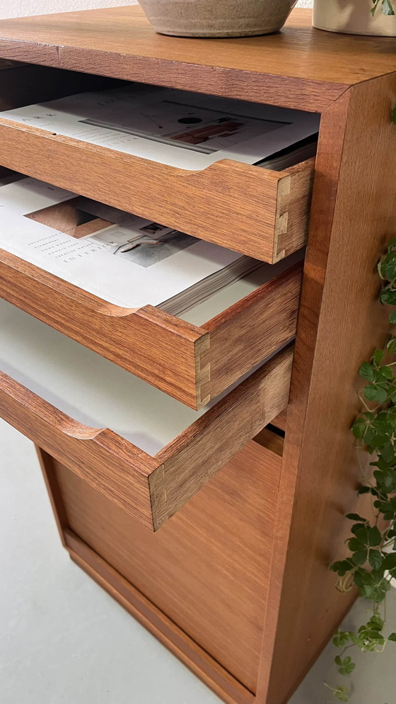 Image 1 of Vintage archiefkast eiken 