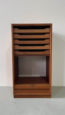 Vintage archiefkast eiken 