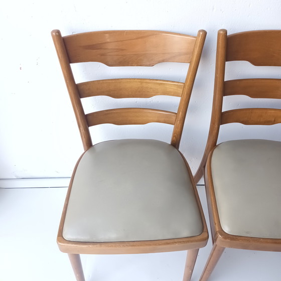 Image 1 of 4x vintage houten stoelen