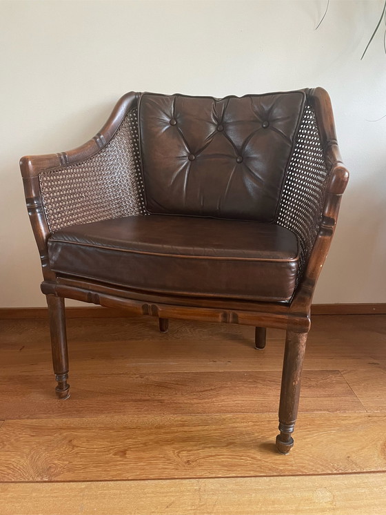 Image 1 of Vintage faux bamboe fauteuil