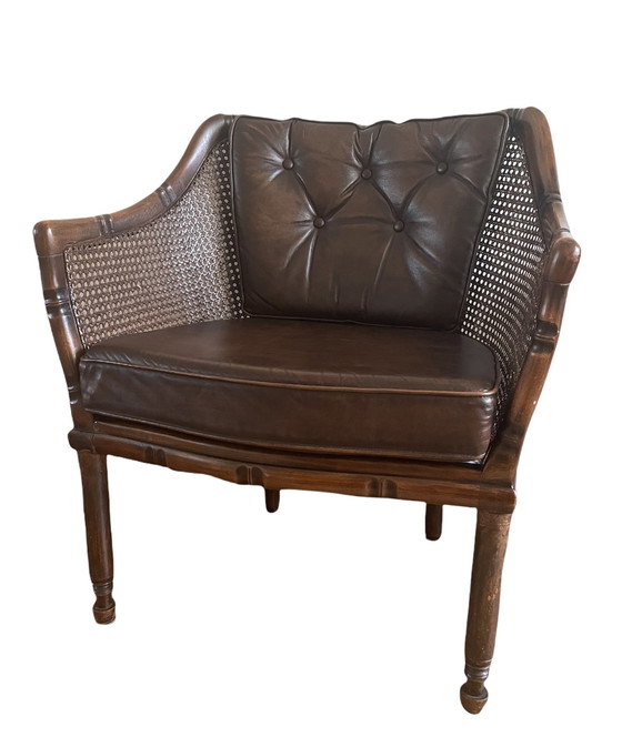Image 1 of Vintage faux bamboe fauteuil