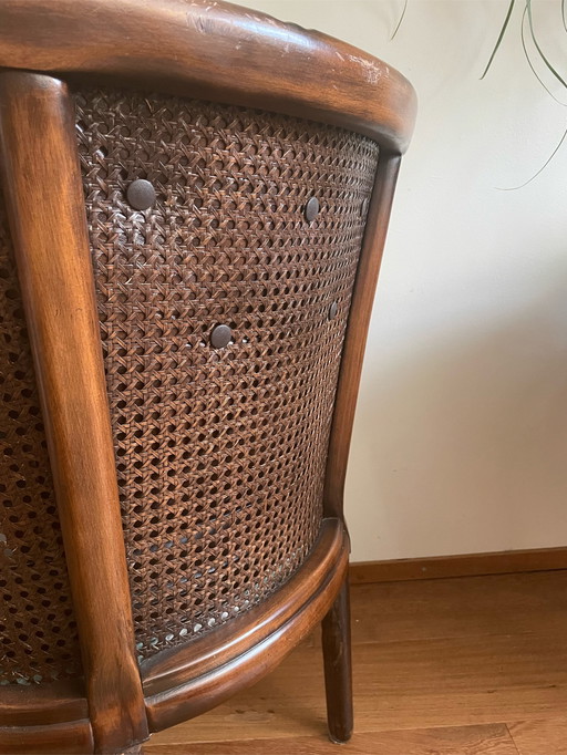 Vintage faux bamboe fauteuil