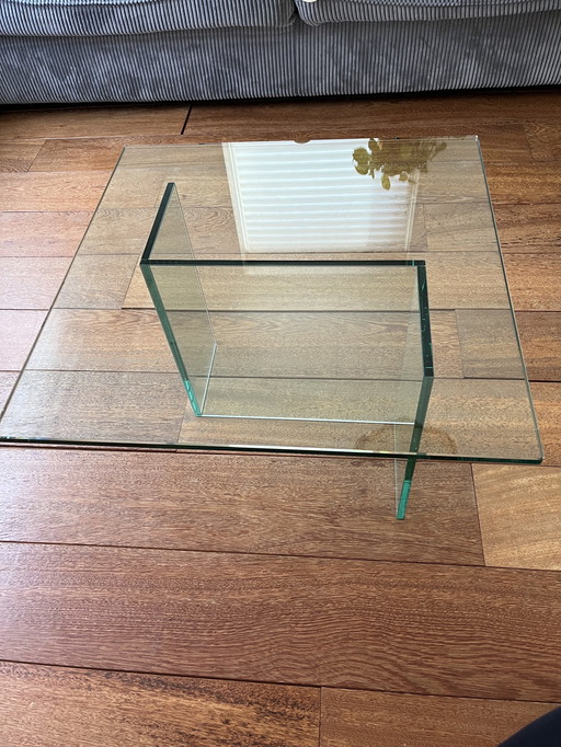 Minimalistische Italiaanse glazen tafel 