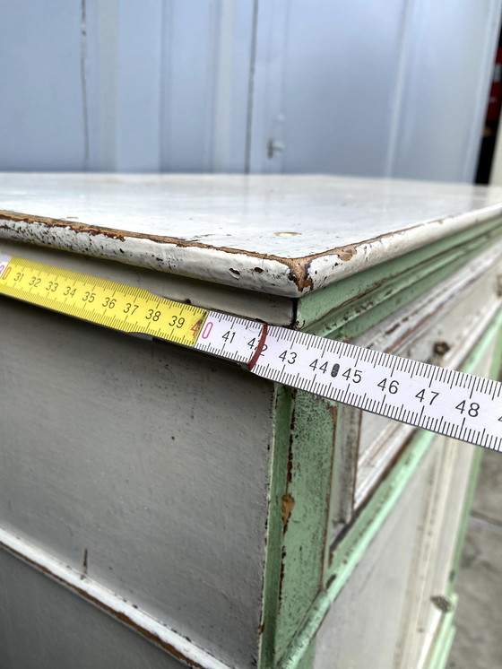 Image 1 of Brocante Meidenkast Groen Wit