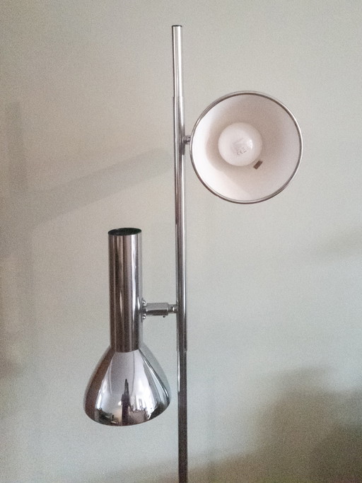 Vintage chromen vloerlamp 1970