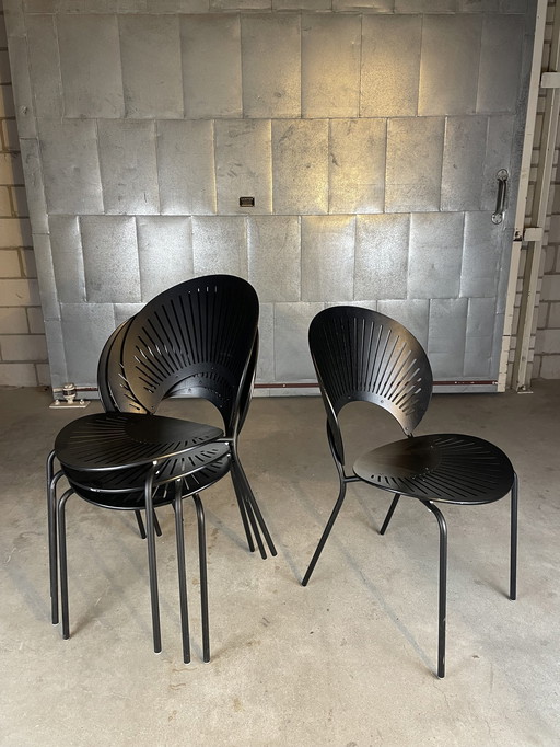 4X Trinidad Chair 3398 Black By Nanna Ditzel Van Fredericia Furniture