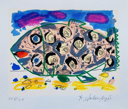 Kees Salentijn - Zeefdruk Vis