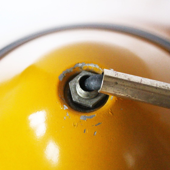 Image 1 of Vintage gele kegel hanglamp van Kazuo Motozawa voor Staff, 1970S