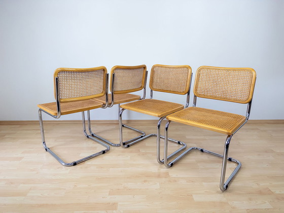 Image 1 of Eetkamerstoelen stijl B32 van Marcel Breuer