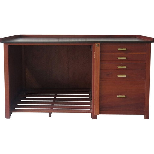 Vintage mahoniehouten bureau van Paillard, Zwitserland 1930