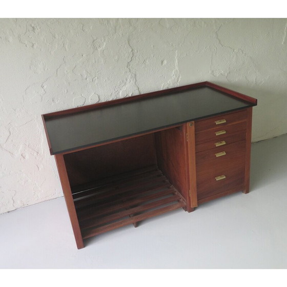 Image 1 of Vintage mahoniehouten bureau van Paillard, Zwitserland 1930