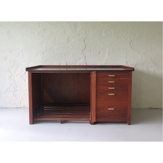 Image 1 of Vintage mahoniehouten bureau van Paillard, Zwitserland 1930