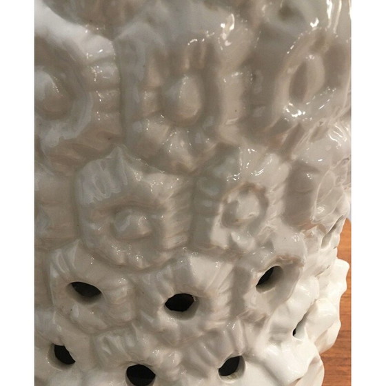 Image 1 of Vintage ananaslamp van crème keramiek, Italië 1970