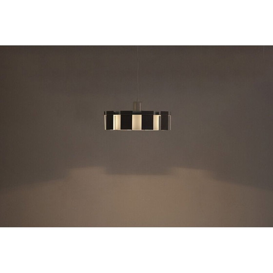 Image 1 of Vintage Deense grijs en wit metalen hanglamp, 1960