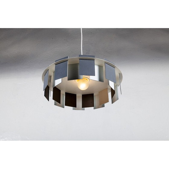 Image 1 of Vintage Deense grijs en wit metalen hanglamp, 1960