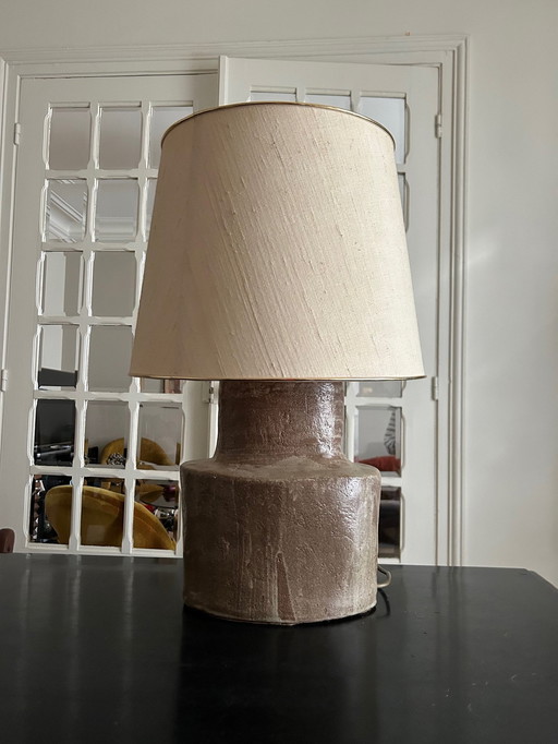 Grote Brutalistische Steengoed Lamp 1970