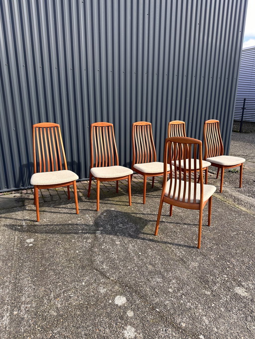 6x eetkamerstoelen teak