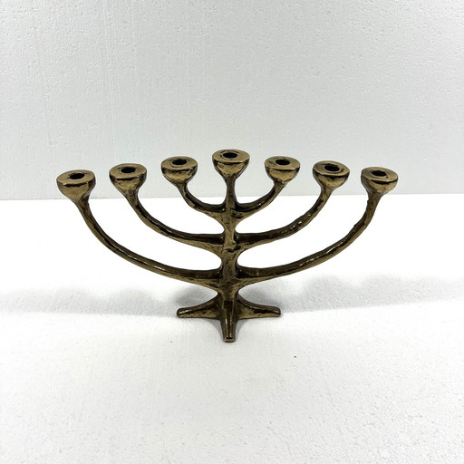 Harjes Metallkunst Bronzen Kandelaar Menorah 1960'S